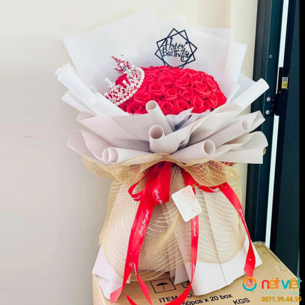 Bó hoa hồng sáp thơm hạnh phúc