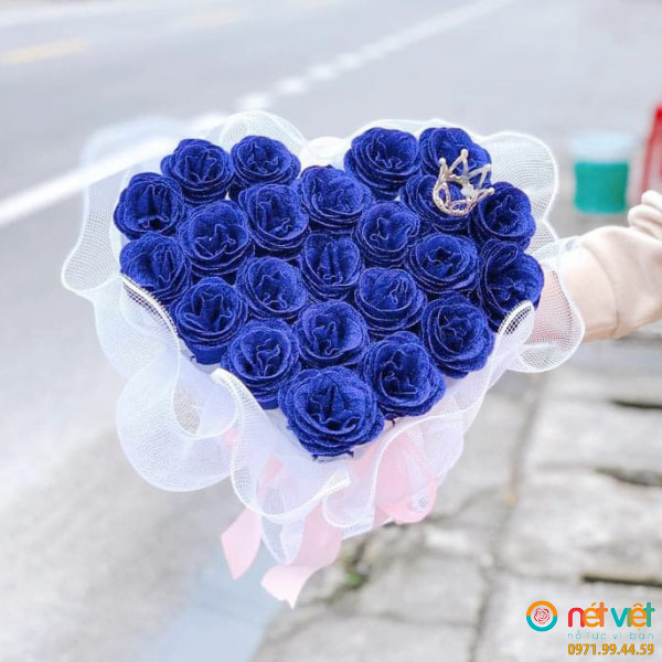 Bó hoa sáp nhũ màu xanh 25 bông(5)