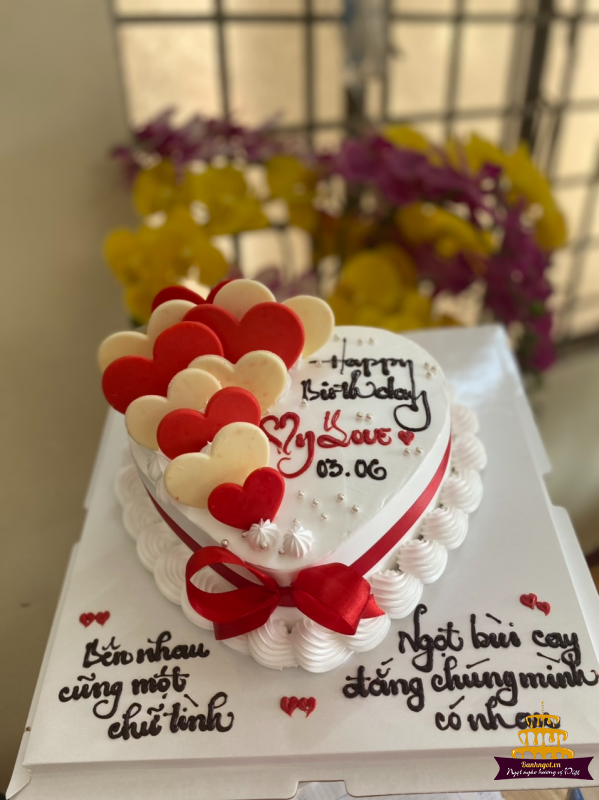 Bánh kem hình tim sinh nhật chồng yêu 001