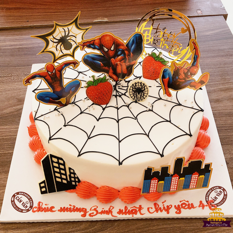 Mẫu bánh sinh nhật hình siêu nhân nhện, spidermen, avenger 2022