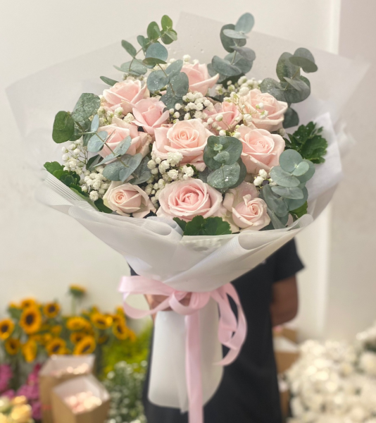 Bó hoa hồng pastel - Happy day