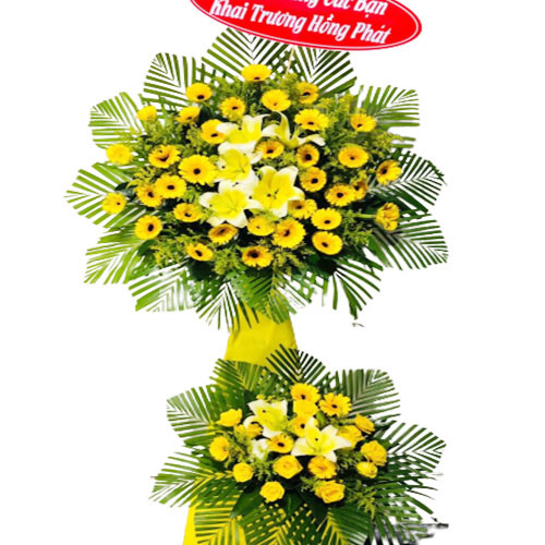 Kệ hoa vàng tươi