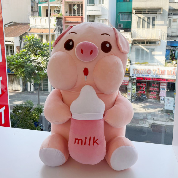 Gấu bông heo bình sữa size 70cm