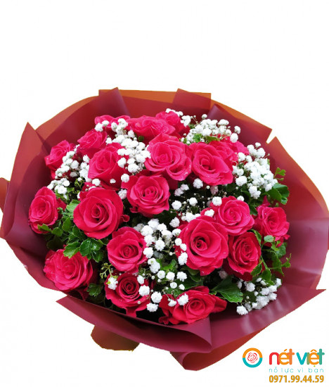 Bó hồng tròn