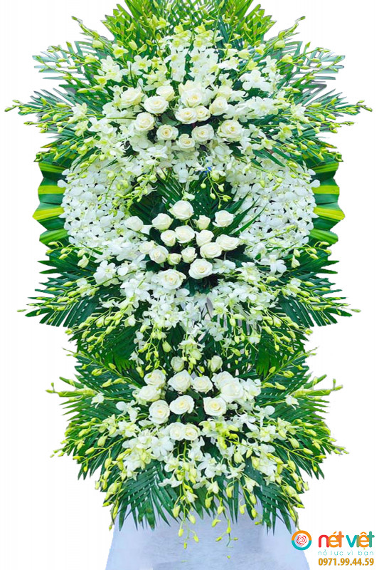 Hoa viếng lan trắng 3 tầng