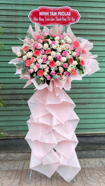🌸 Kệ Hoa Khai Trương Hồng Phấn Ngọt Ngào - Thành Công & Thịnh Vượng 🌸