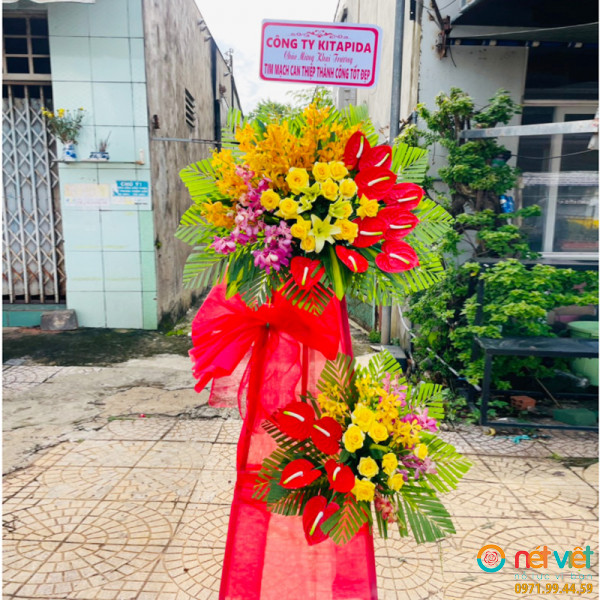 mẫu hoa chúc mừng đại hội ở Bình Phước