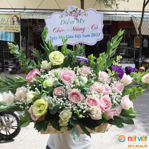 giỏ hoa chúc mừng khai trương ở Đắk Lắk