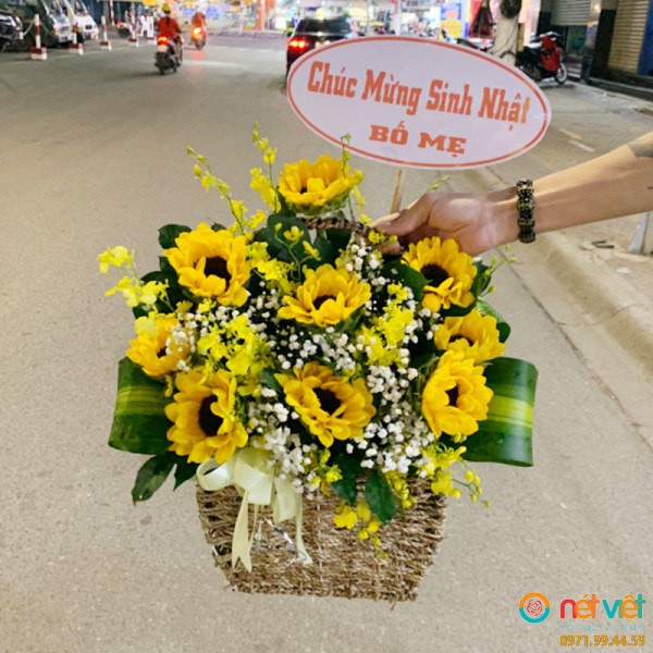 giỏ hoa mừng tân gia ở Bạc Liêu