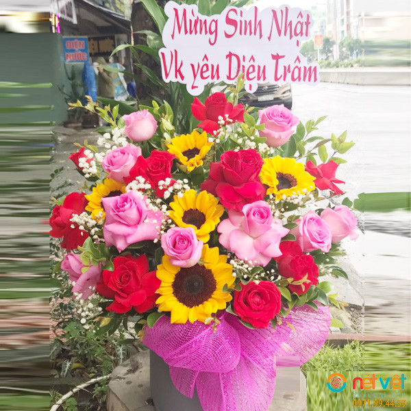 hoa giỏ để bàn ở Đà Nẵng