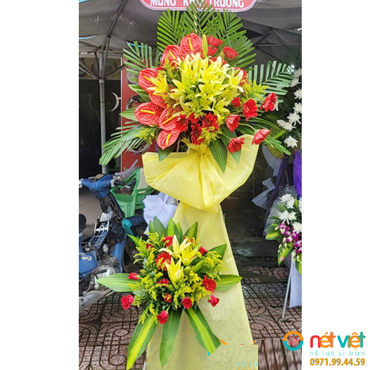 mẫu lẵng hoa khai trương ở Long An