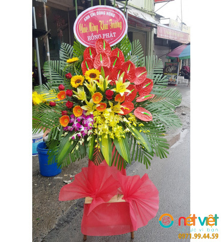 lẵng hoa khai trương để bàn ở hải phòng