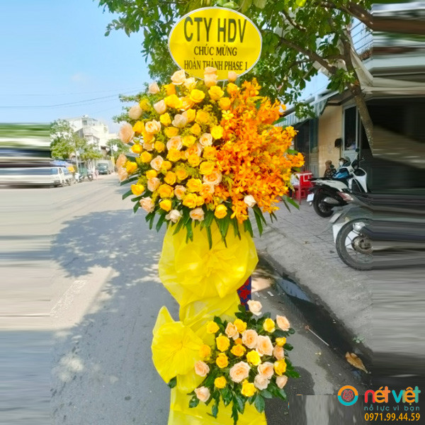 hoa tươi chúc mừng khai trương ở Long An