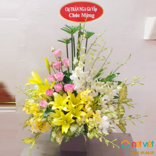 giỏ hoa tươi khai trương ở Vĩnh Long