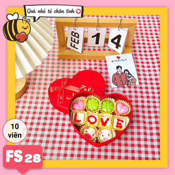 Hộp socola valentine trái tim FS28 10 viên (Chỉ ship TpHCM)
