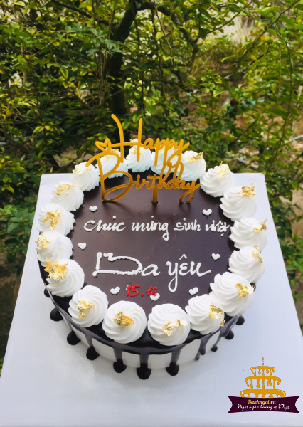 Bánh kem màu tím thủy chung hình bố mẹ hạnh phúc mừng kỷ niệm ngày cưới -  Bánh Thiên Thần : Chuyên nhận đặt bánh sinh nhật theo mẫu