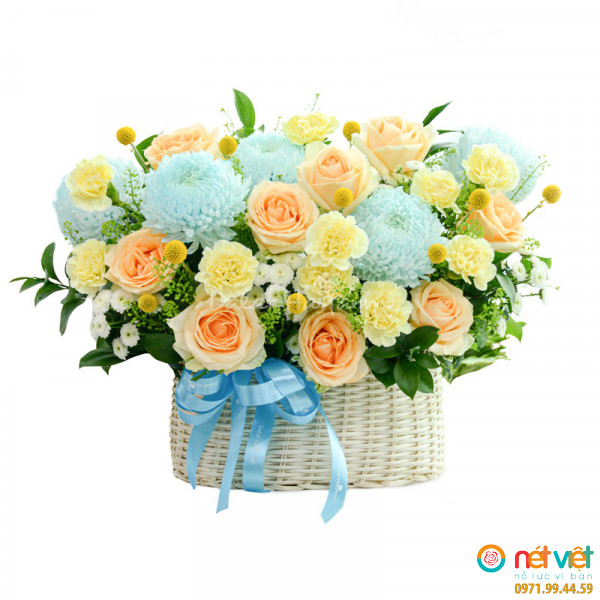 Giỏ hoa ẩn chứa tất cả những ý nghĩa cao đẹp đó khi nghĩ về loài hoa mẫu đơn