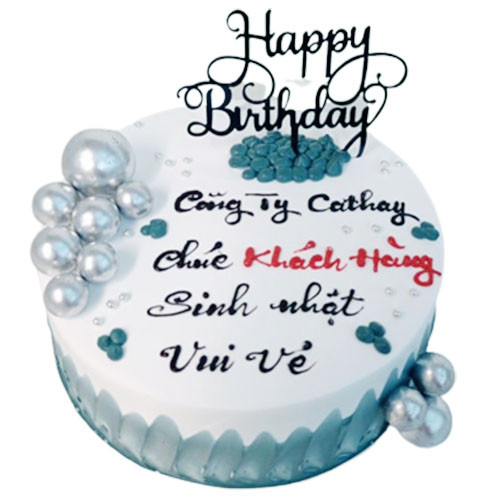 Bánh kem sinh nhật gắn bi bạc và cây "Happy Birthday" thật ấn tượng từ Nét Việt