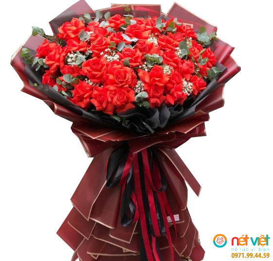 Bó hoa 100 bông hồng đỏ
