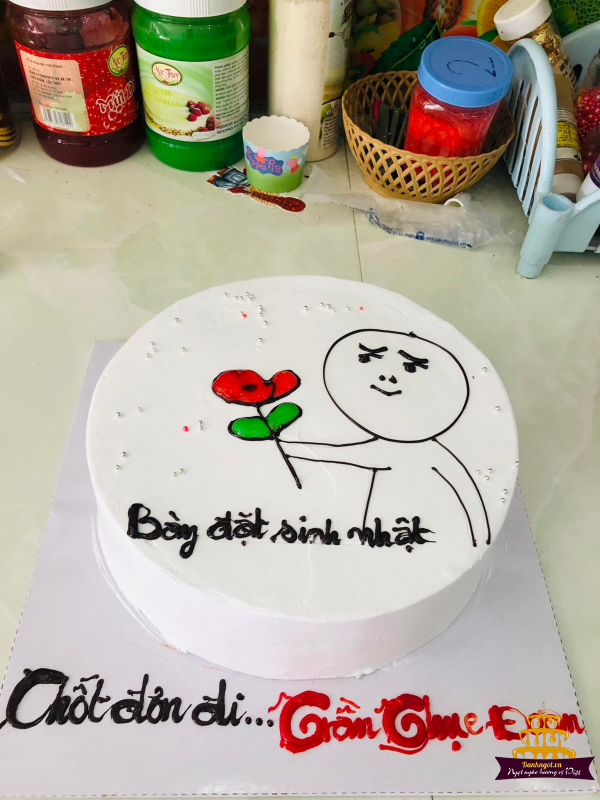 Mẫu bánh kem sinh nhật vẽ hình - Tiệm bánh MiaCake Đà Nẵng