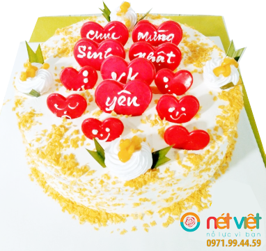 Bánh sinh nhật tim yêu