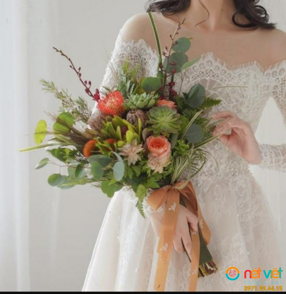 Mẫu hoa cưới cầm tay cô dâu đơn giản, đẹp nhất 2022