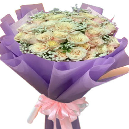 Bó hoa hồng pastel