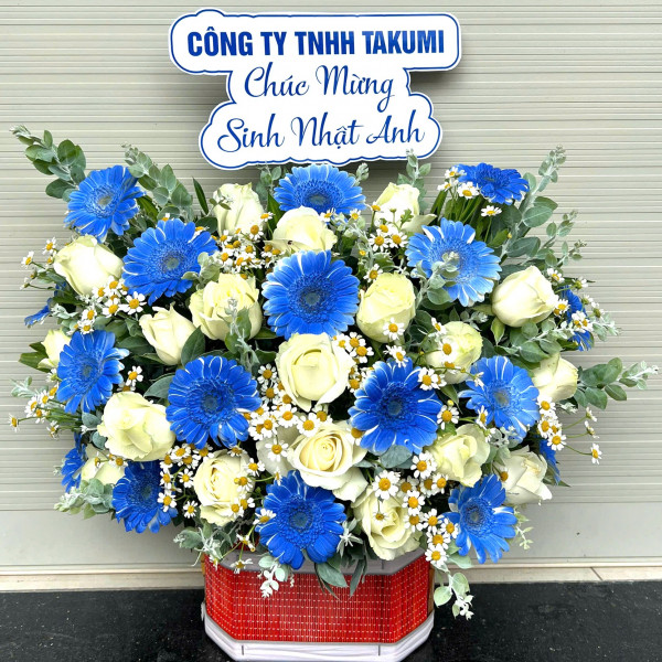 Giỏ hoa hồng xanh (6)