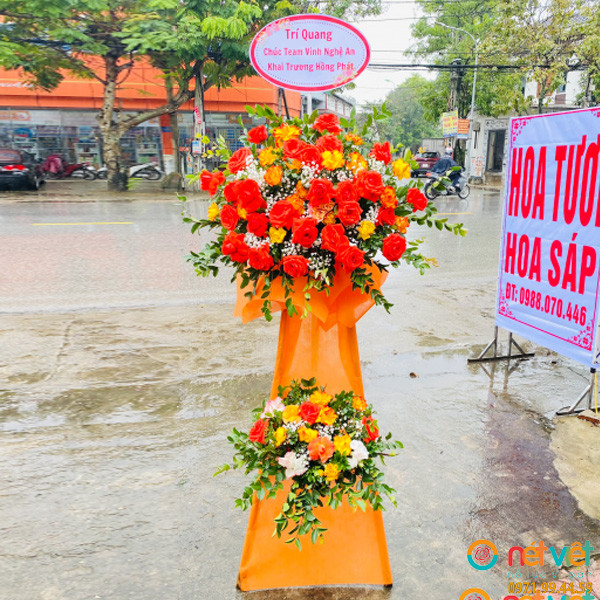 kệ hoa khai trương hiện đại ở Hoàng Mai Nghệ An