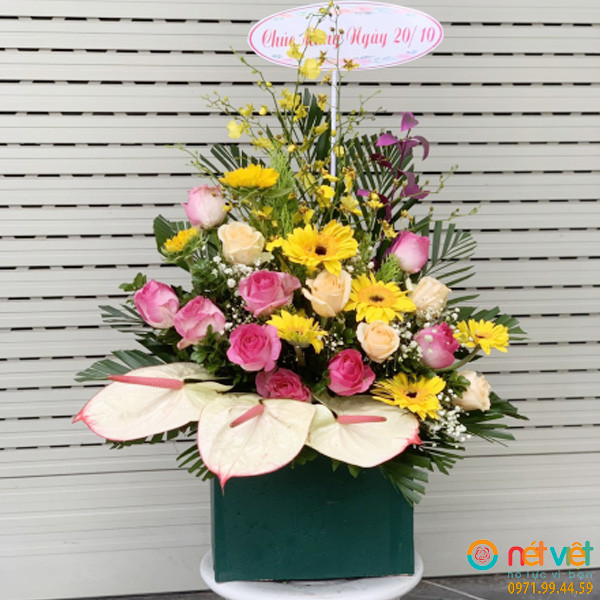 giỏ hoa tươi khai trương ở Đầm Hà Quảng Ninh