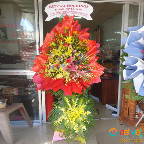 lẵng hoa mừng hội nghị ở Tp Cà Mau tỉnh Cà Mau