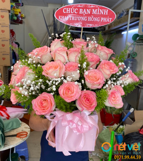 Hộp hoa hồng sen đẹp
