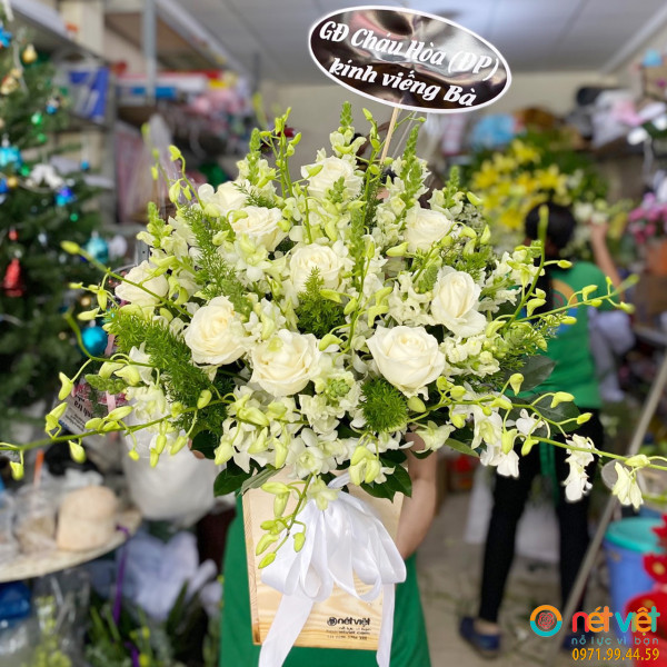 Tiệm hoa tươi gần đây - Giỏ hoa viếng