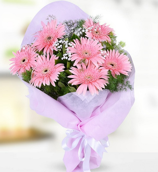 Bó hoa đồng tiền hồng đơn giản Biểu tượng của sự thịnh vượng và tình yêu