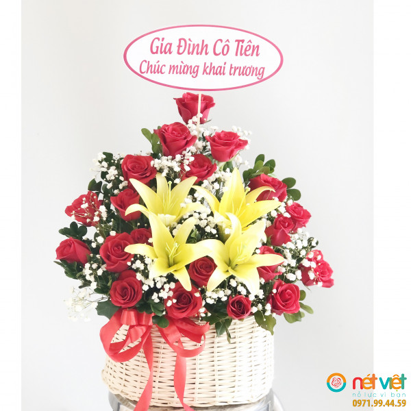 Cửa hàng hoa Bình Thạnh, giỏ hoa hồng đỏ tặng sinh nhật, lễ kỹ niệm dễ đặc biệt