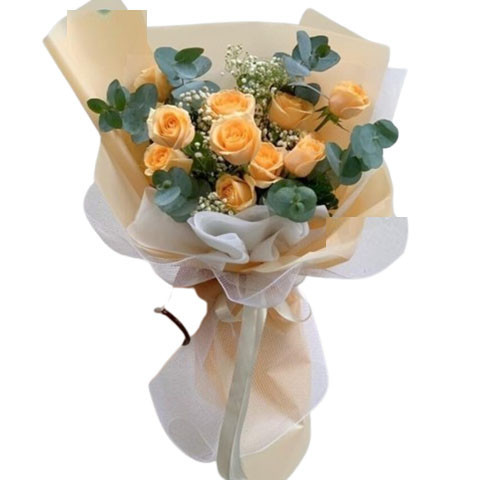 Bó Hoa Hồng Vàng Nhẹ Sang Trọng Tại Quận 1 - Đặt Hoa Tận Nơi