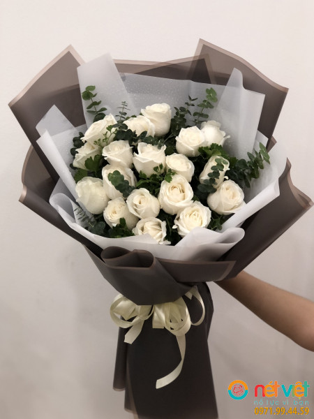 Hoa tươi thành phố Hồ Chí Minh bó hoa hồng kem