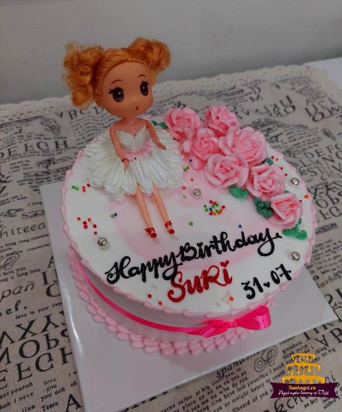 Bánh sinh nhật 7 tuổi cho bé gái in hình công chúa Elsa | Bánh kem cao cấp